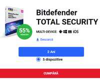 COD licenta 2 ani, 5 dispozitive antivirus Bitdefender Total Security