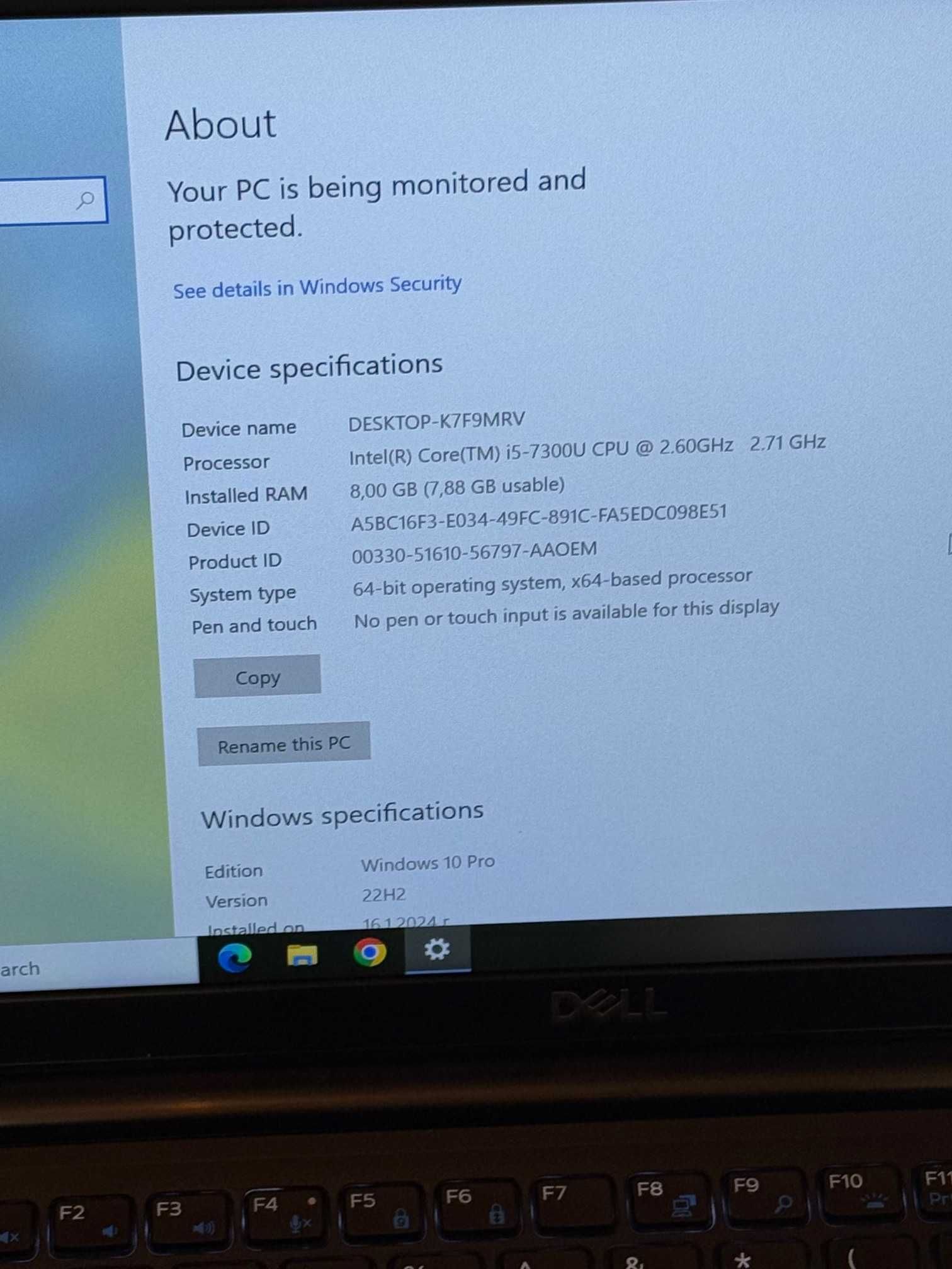 Dell Latitude 7390 I5/8RAM/256SSD