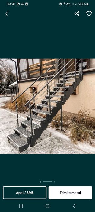 Vând scarii metalice zincate exterioare și pentru incendii , platforme