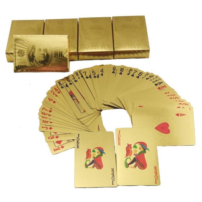 Златни карти 24К - тесте 54 карти за игра