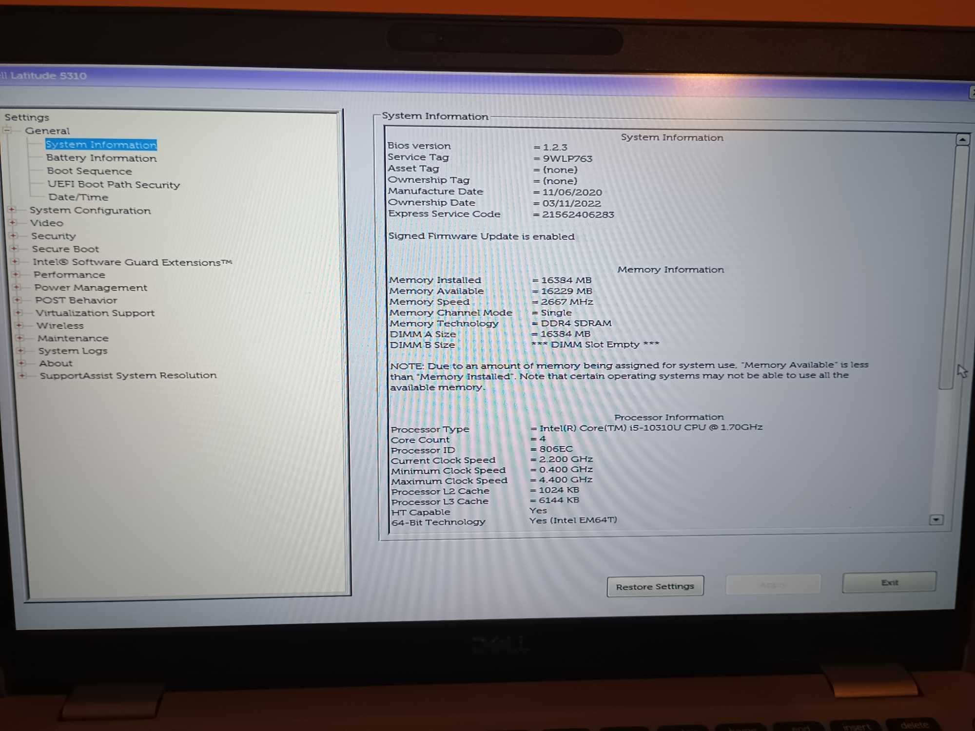 Dell Latitude 5310 13.3" i5-10310U 16GB 512GB NVMe Добро състояние
