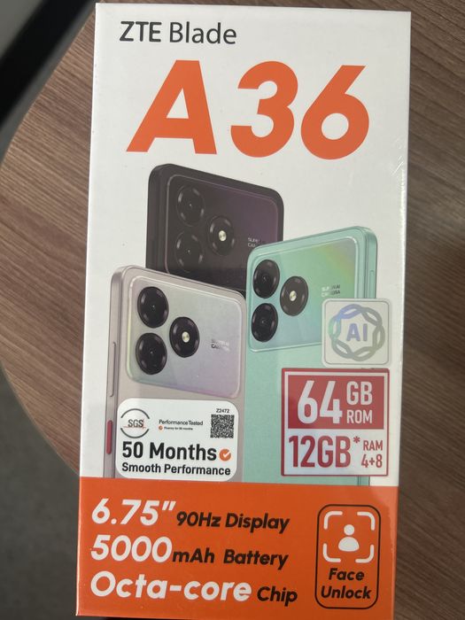 Продам ноавй в ураковке Zte blade A36