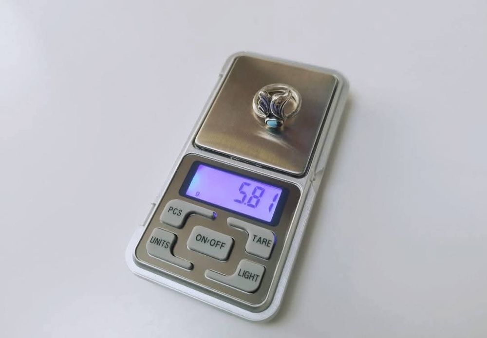 Vechi inel din argint de 925, cu cabochon turcoaz