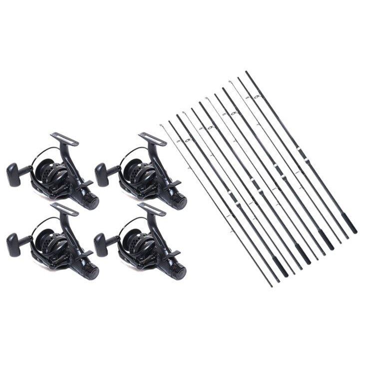 Set 4 lansete EastSark Trinity 3,90m/3,75lbs/3seg si 4 mulinete XY70