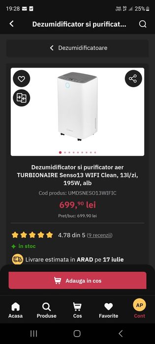 Dezumidificator turbionaire ca si nou