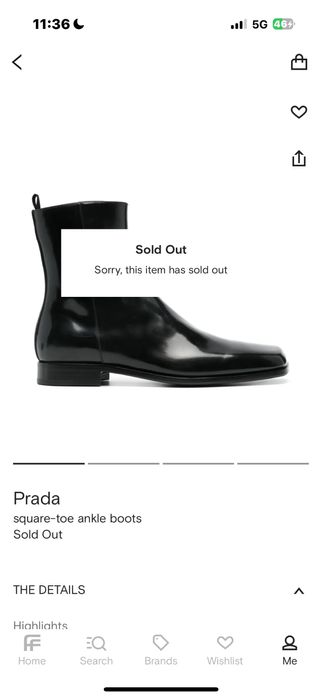 Prada Square-Toe ankle boots men