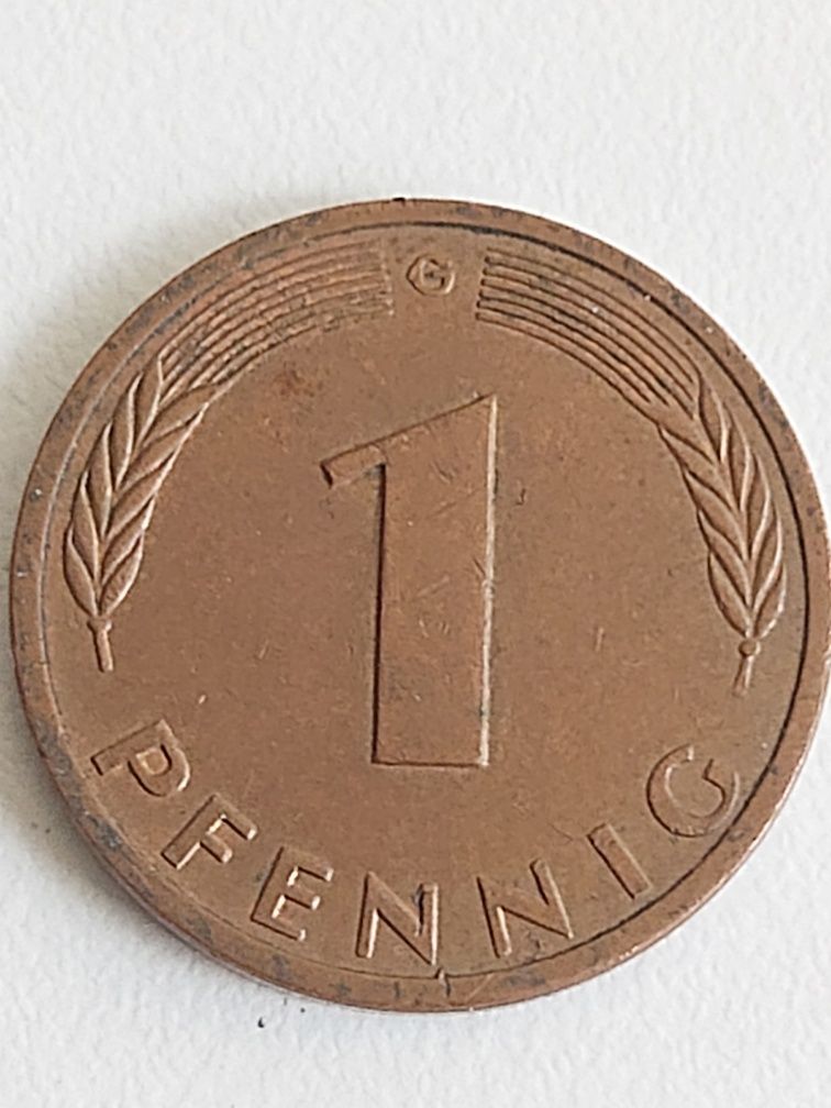 1 Pfennig 1980 - Moneda Rară (G- Karlsruhe)