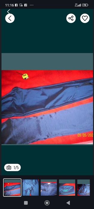 Pantaloni ocazie albastru metalizat mar L