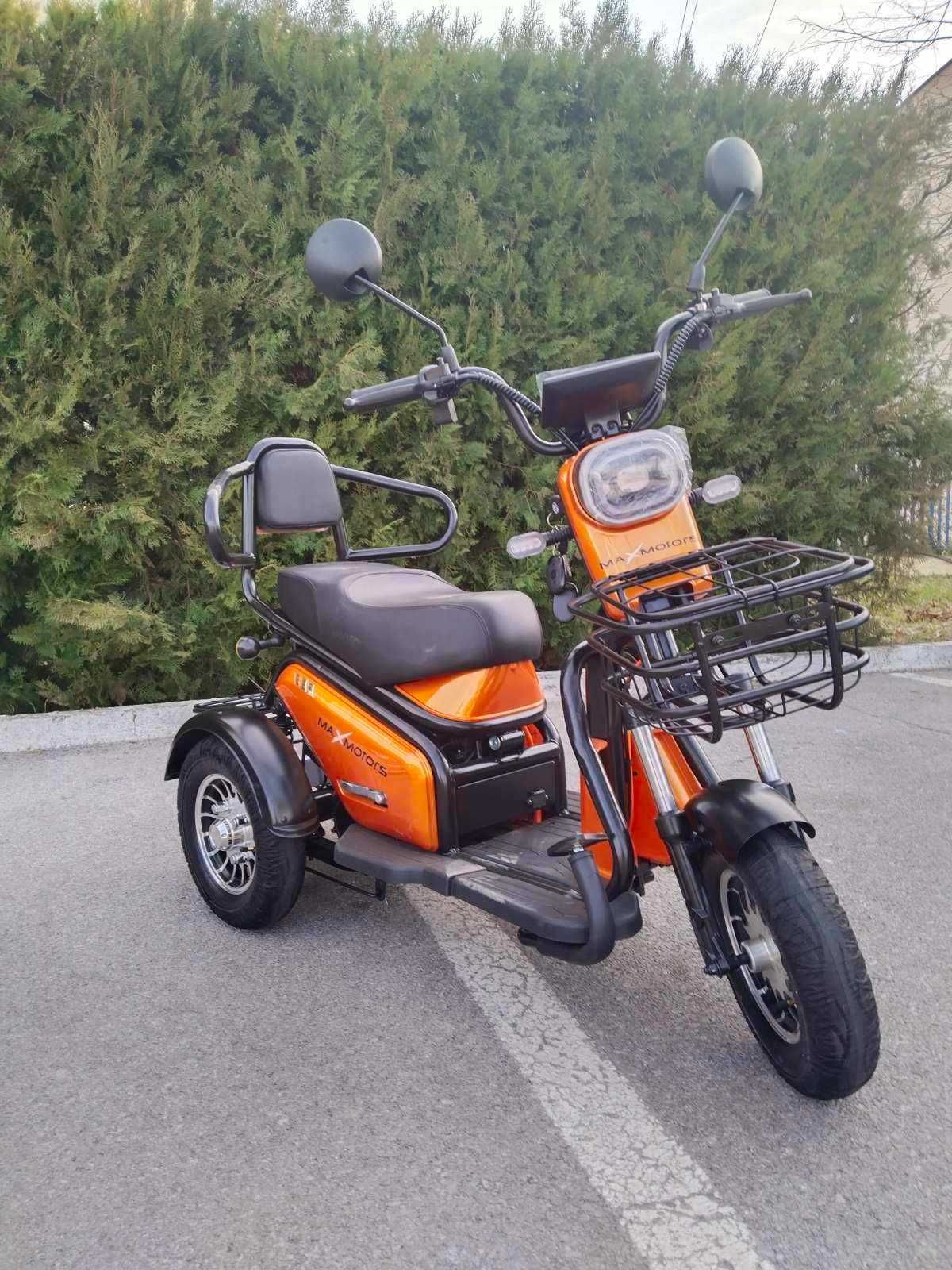 Двуместна електрическа триколка Pudding 1200W-48V-20Ah-ORANGE