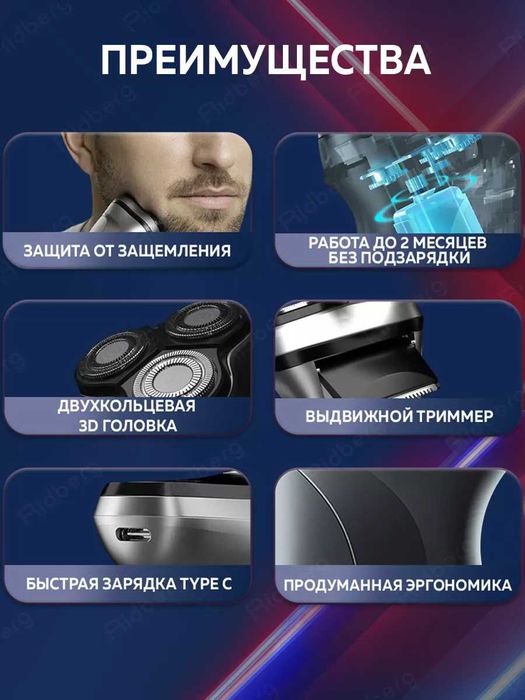 Электробритва мужская для лица BlackStone