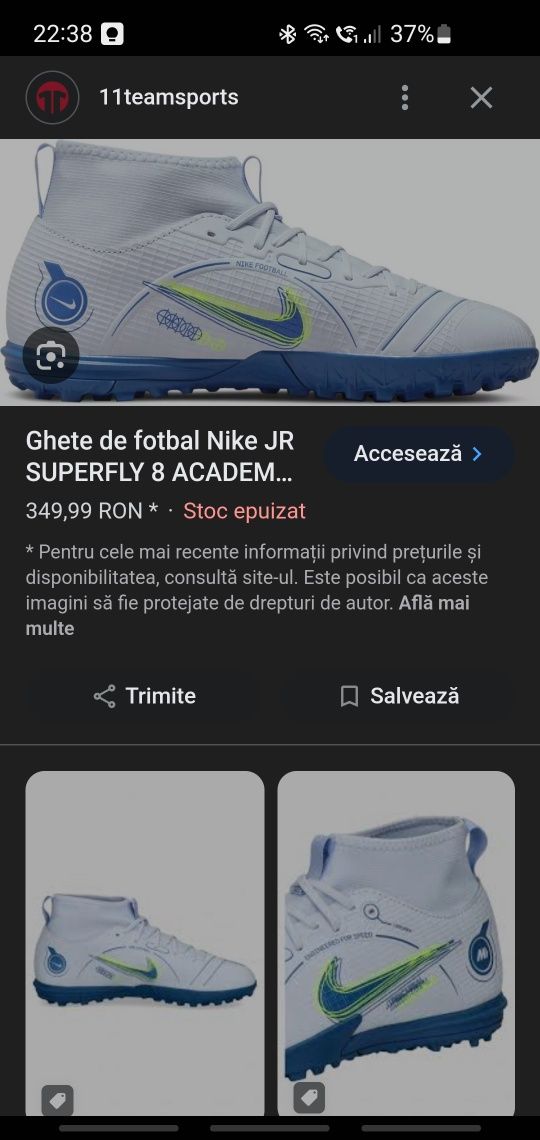 Adidas Nike Mercurial Superfly8 original 38 ghete fotbal sala sintetic