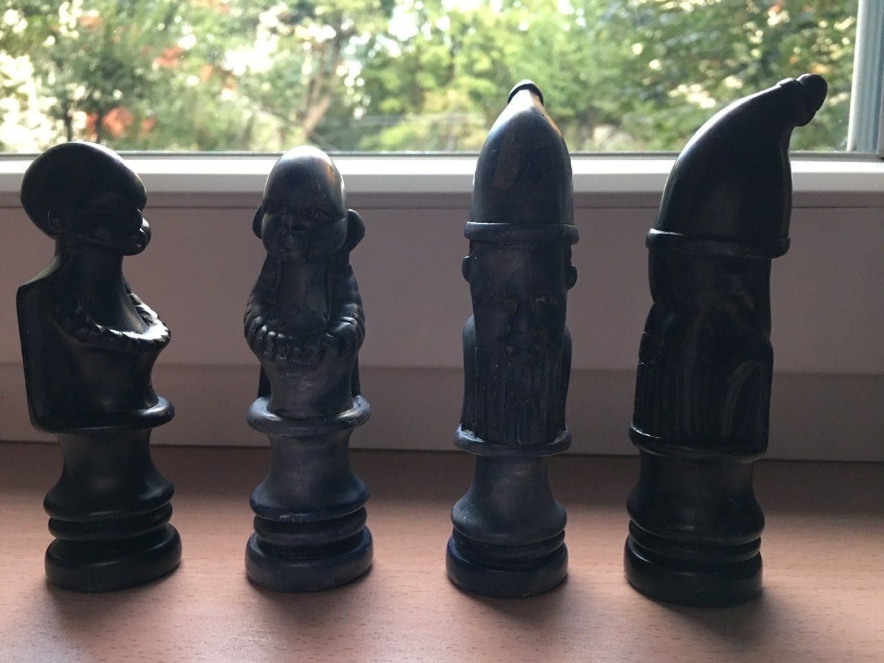 Piese șah vechi model african sau aztec handmade