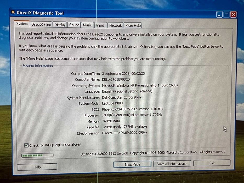 Laptop Dell Latitude D800 încărcător, Windows XP, mic defect ecran