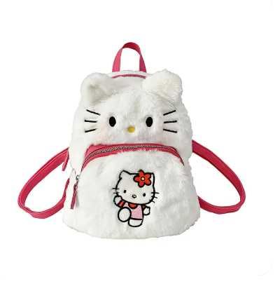 Rucsac Hello Kitty, plus moale, alb, 26 cm