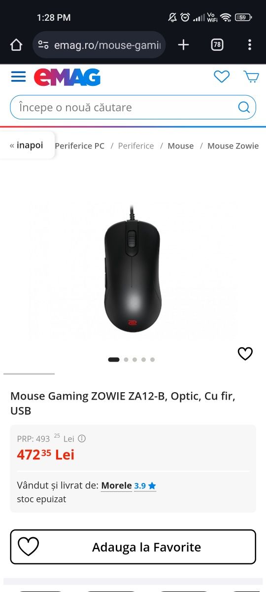 Mouse gaming eSports Benq zowie za 12 b nou