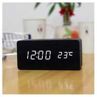 ПРОМО!! Дървен цифров часовник, аларма, дата, термометър, VST-862