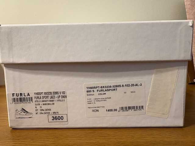 Sneakers piele FURLA 36, noi, in cutie cu eticheta