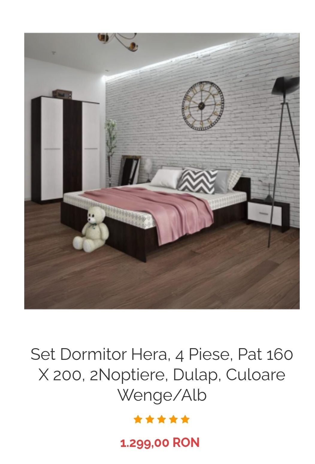Dormitor Hera Gold/ wenge/ Alb