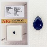 Safir natural 1.8ct cu certificat , albastru inchis Madagascar / aur