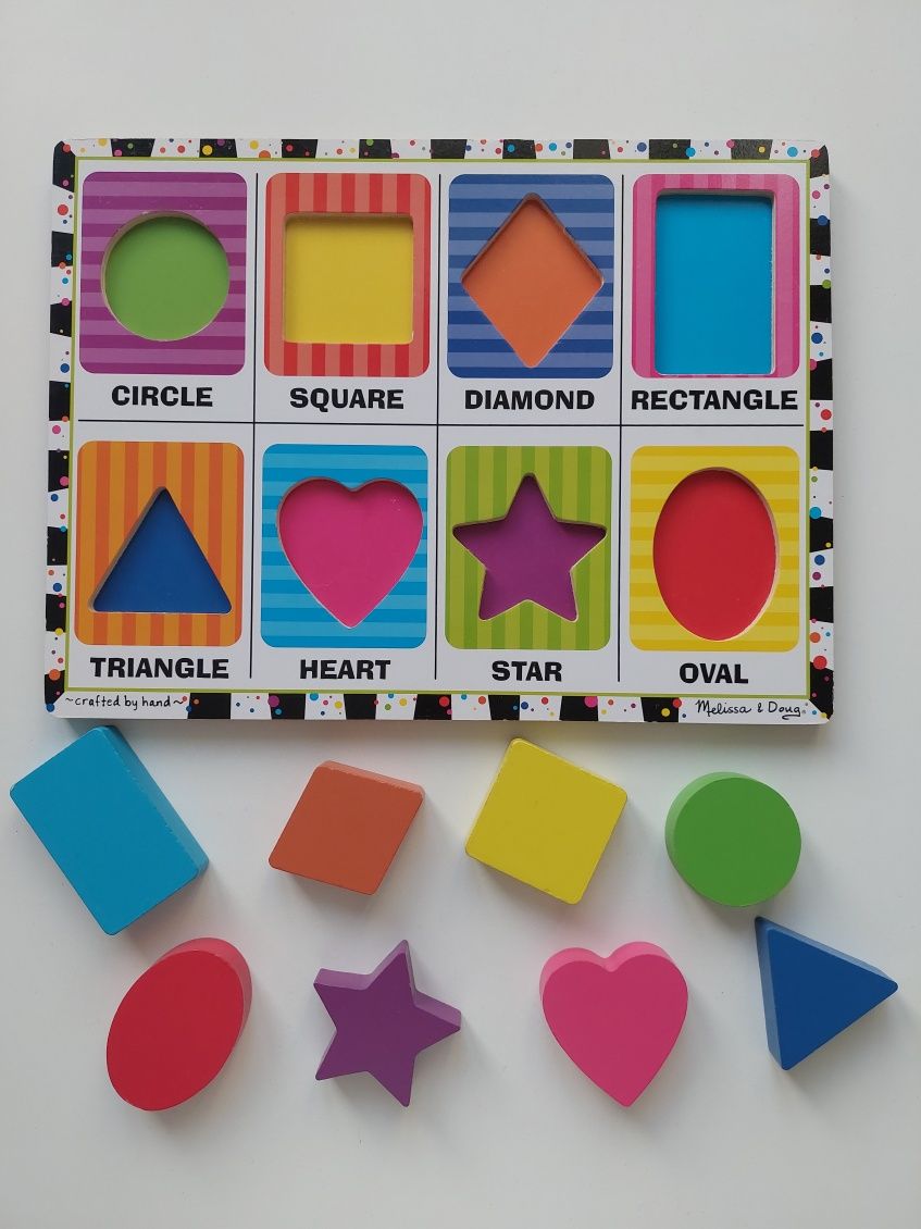 Puzzle lemn incastru, forme și culori, Melissa & Doug