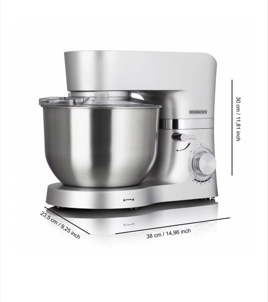 Чисто нов кухненски робот Heinrich’s HKM6278 6,2L (сребрист)
