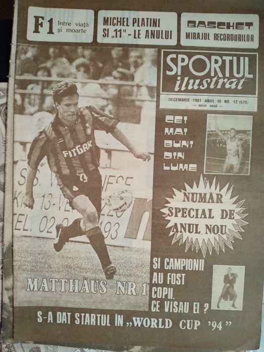 11 reviste "Sportul Ilustrat "anul 1991.Pret 150 toate .