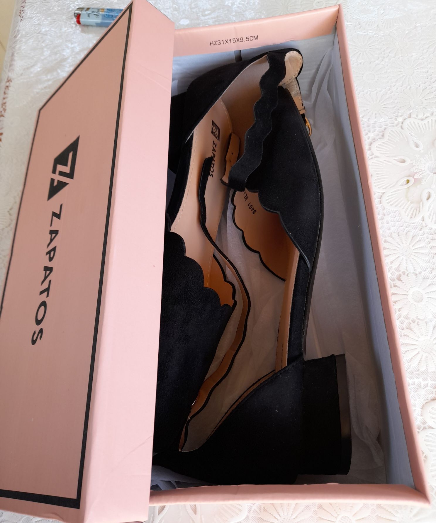 Zapatos pantofi dama negri 39EU