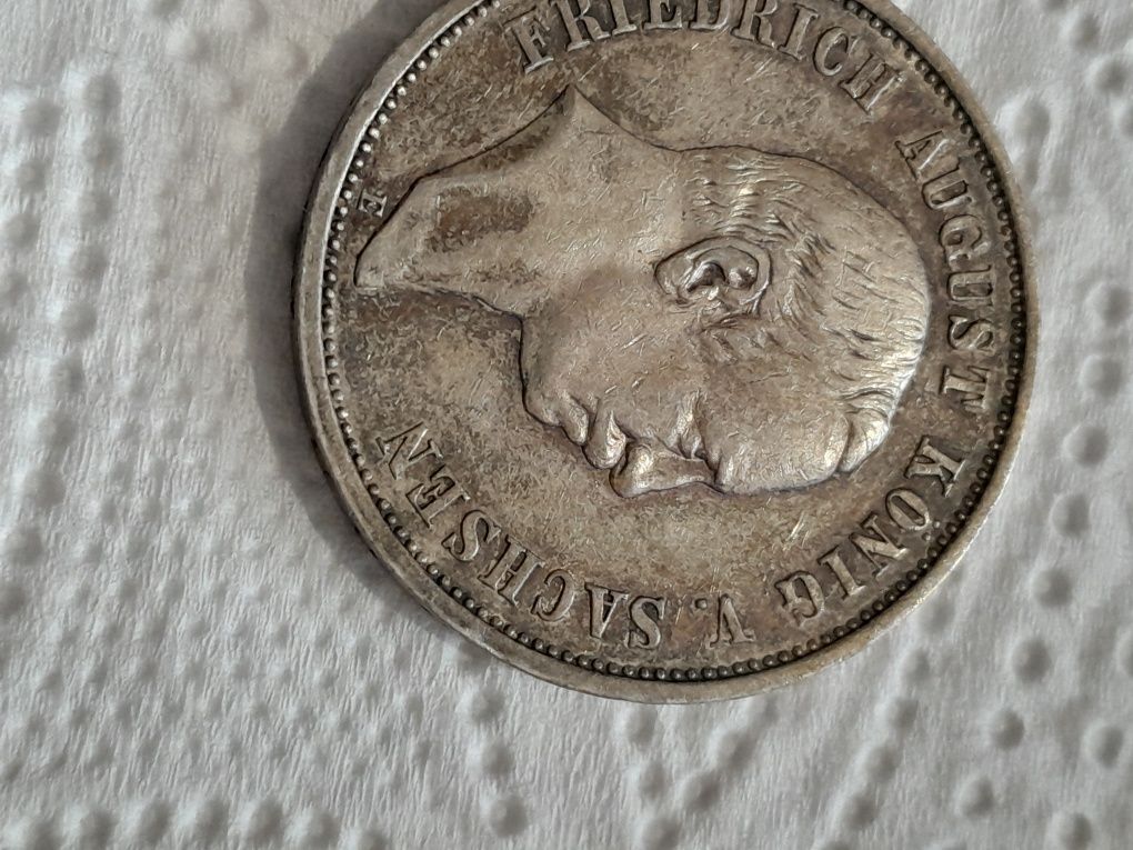 3 марки 1910Г. Е. Исключителна рядка сребърна монета