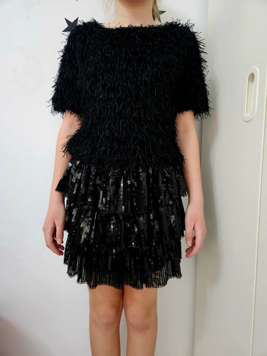 Bluza si fustita cu paiete si sclipici ZARA 8 ani