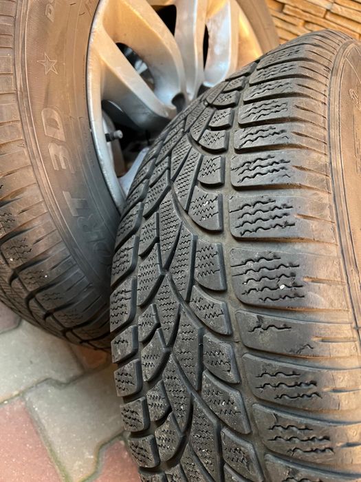 Set 4 roți jante originale R17 + anvelope RUNFLAT Dunlop iarna BMW x3