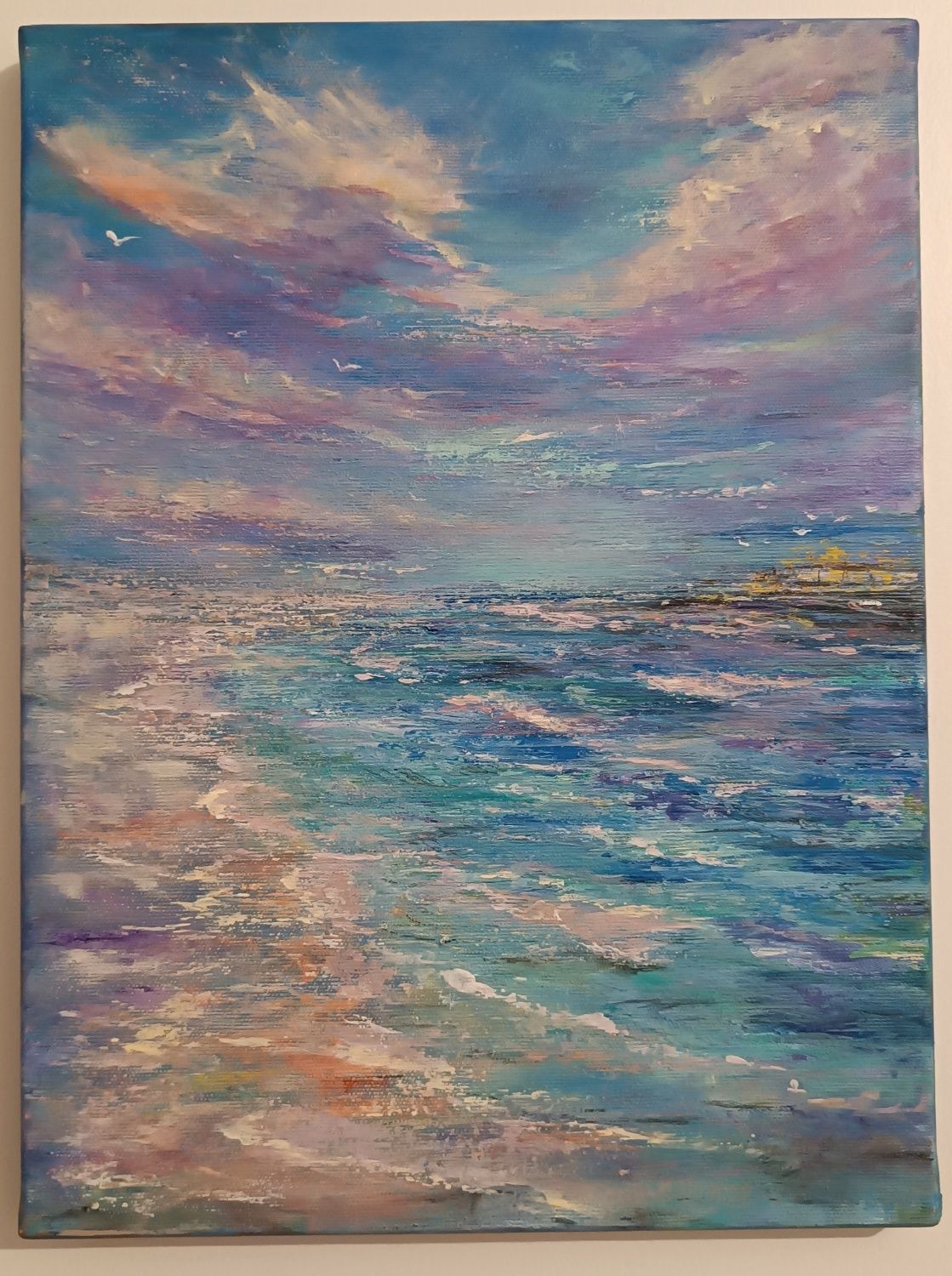 Tablou pictat in acrilic, 30/40 cm, "Fairytale Sea", original