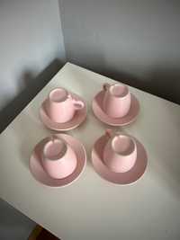чаши за кафе с чинийка Икеа FARGKLAR розово 70мл