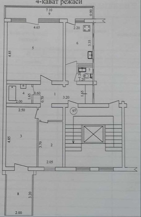 3-комнатная 78м² — Юнусабад 14 квартал, Гиждувон, ресторан Самара