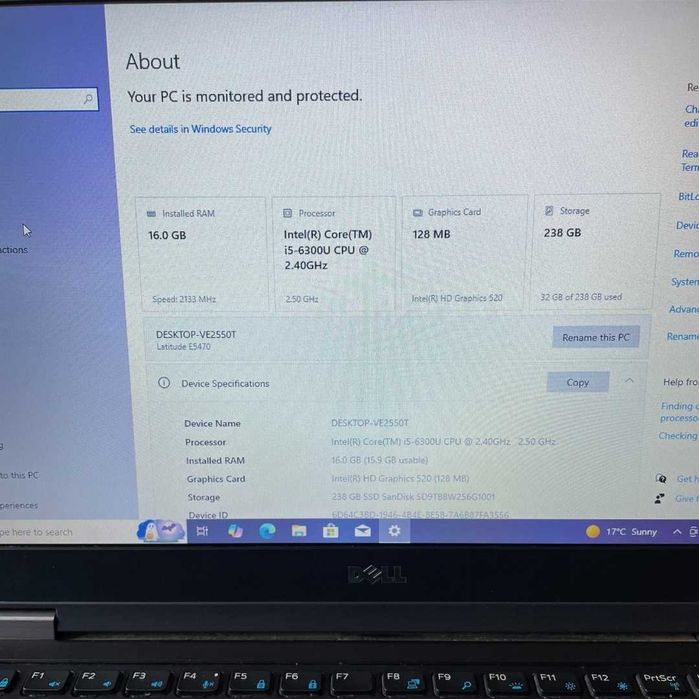 Dell Latitude E5470 - 16GB RAM, i5-6300u, 256GB SSD, WIN 10 PRO