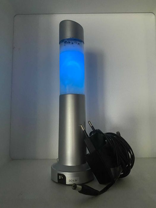 Veioza/lampa lava LED, verde/albastru/mov/tucuoaz, cu incarcator, 22cm