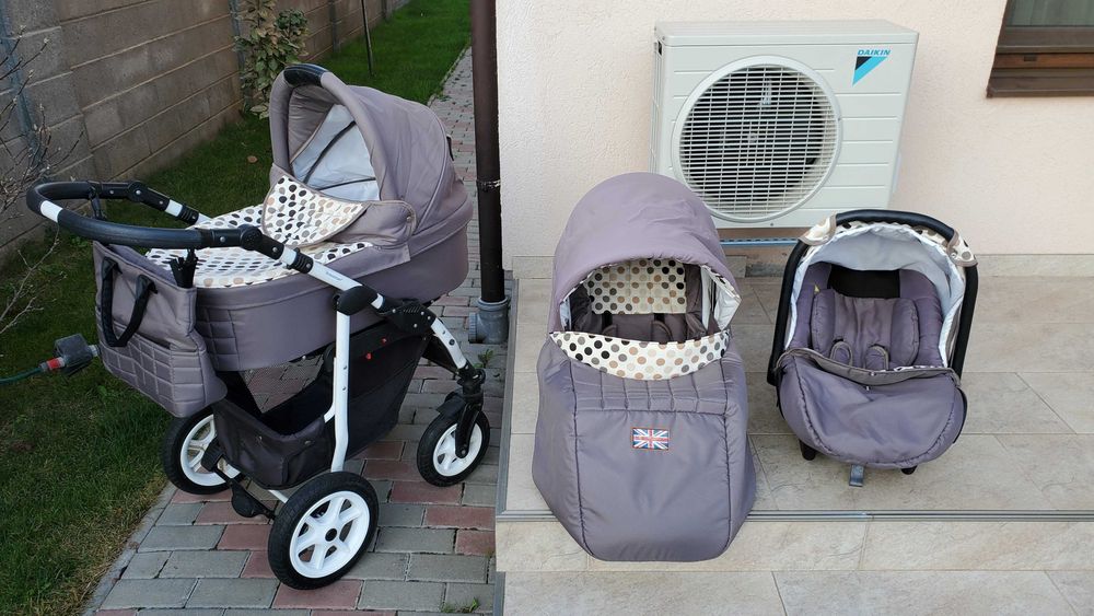 Carucior Krausman 3 in 1 Kraus Combi Dots, Bej