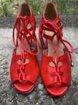 Pantofi roșii satin