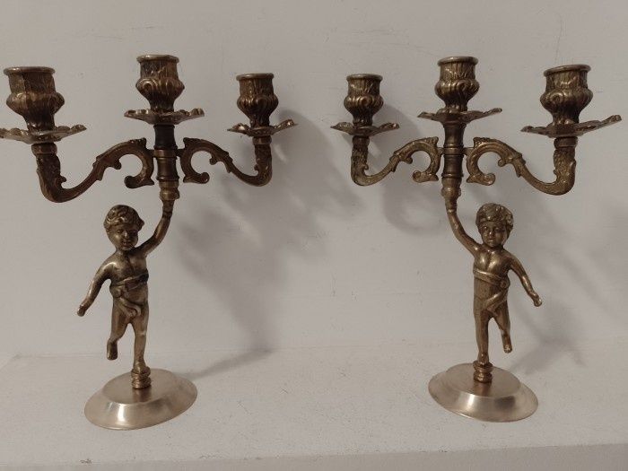 Set sfeșnice din bronz superbe obiecte pentru decor