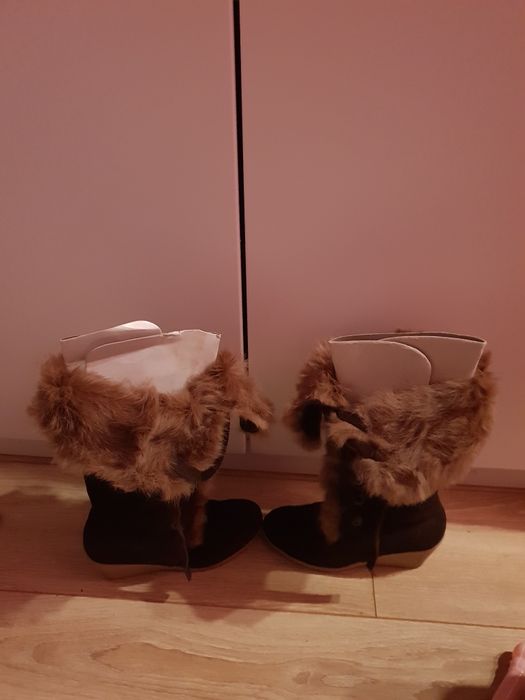 Cizme piele întoarsă imblănite 35
