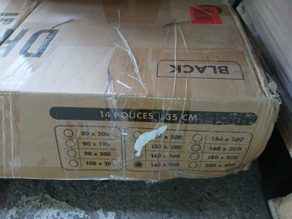 Cadru metalic pat Dreamzie 140 x 200 cm, inaltime 35 cm, negru