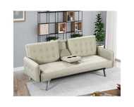 Диван WELLS Sofabed с подлакътник и място за чаши - 3 цвята 188x82x80