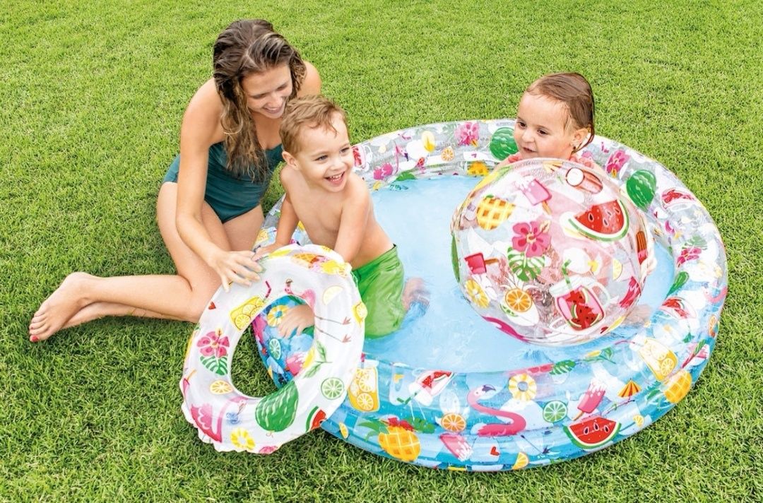 Intex: Set piscină gonflabilă pentru copii (piscină, minge, colac)