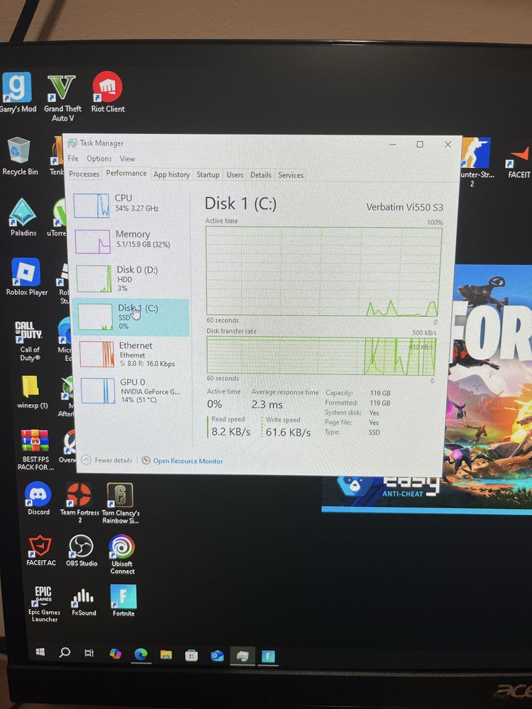 Компютър с gtx1650 и i5 4460