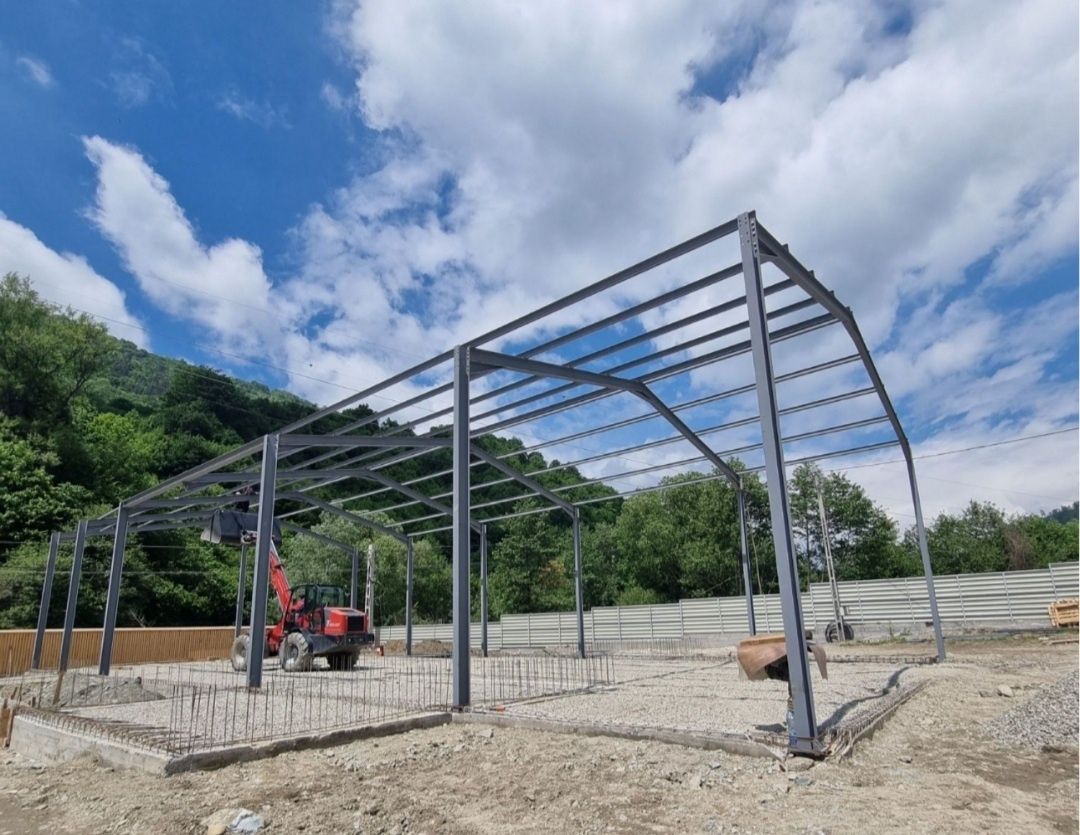 Vand hala pe structura metalica destinata pentru servicie auto,stație