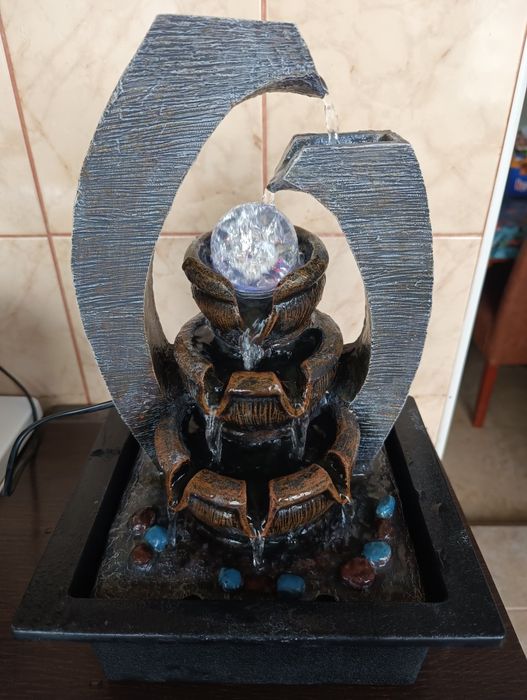 Fântâna Zen relax mare  decorativa cu bila și lumini