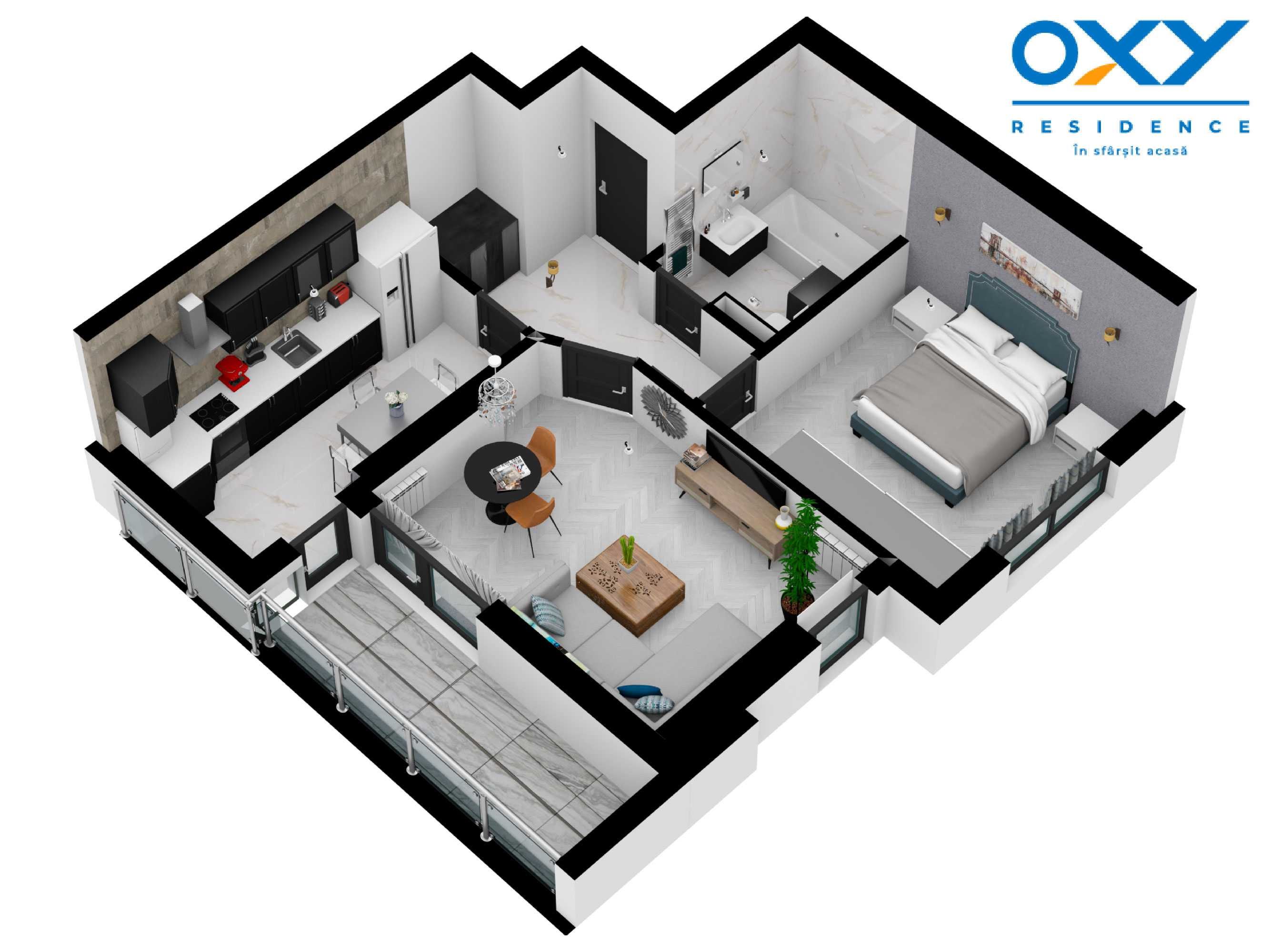 Rahova-2 camere Tip C în cadrul complexului Oxy Residence 2, mobilat!