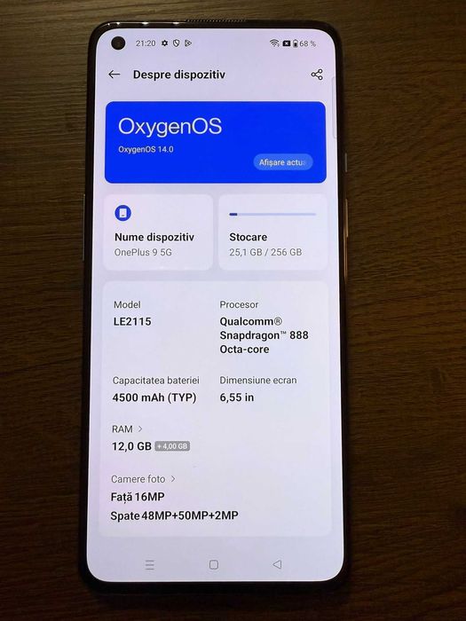 OnePlus 9, Dual SIM, 256GB, 12GB RAM, 5G, Arctic Sky