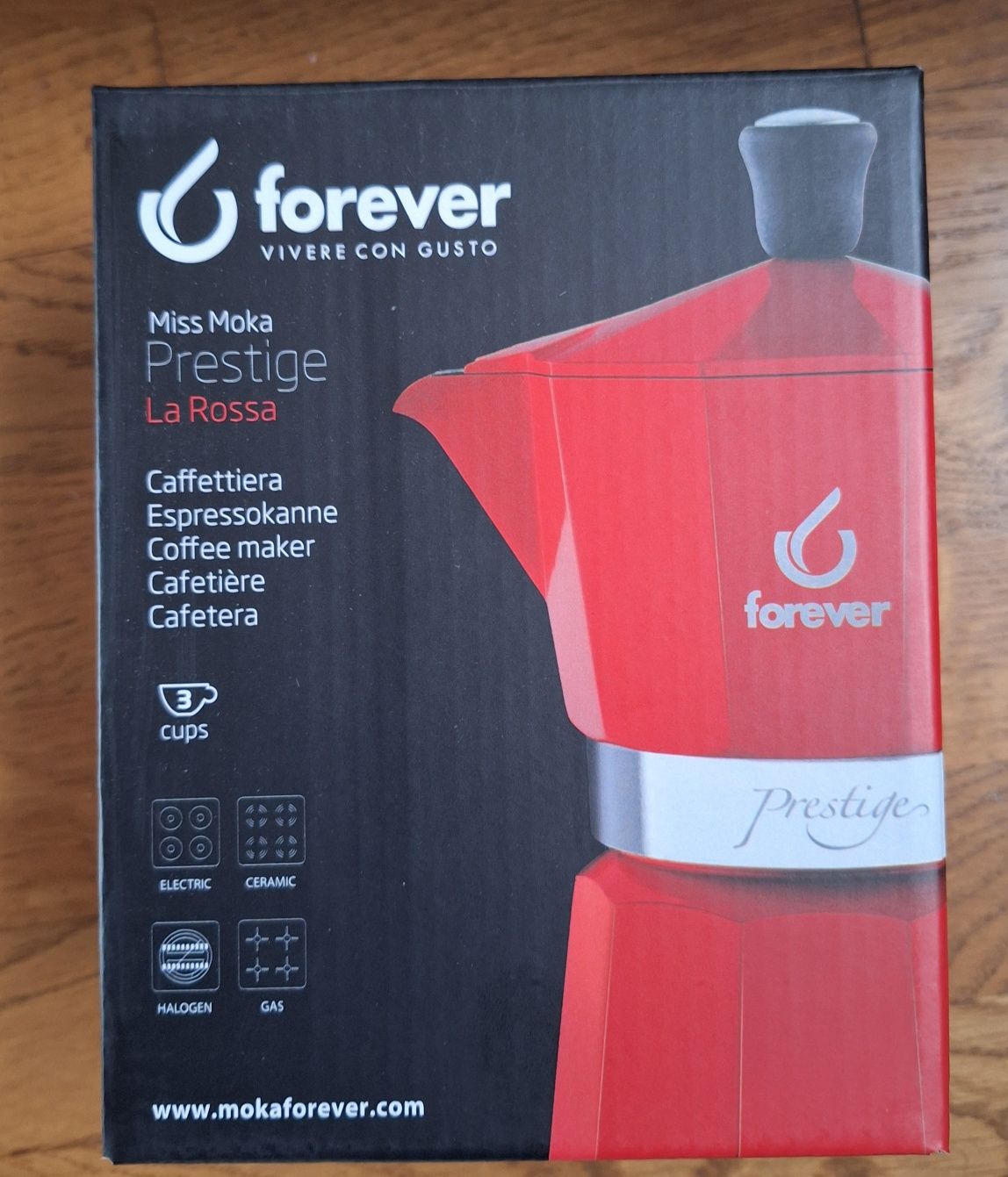 Espressor pentru aragaz, Forever, Moka Prestige La Rossa 120218, Alumi