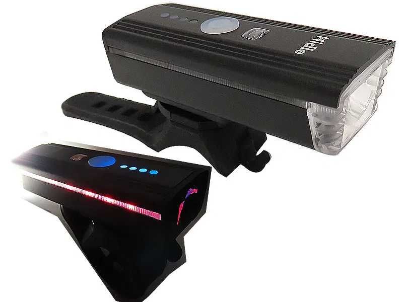 LED фар за велосипед с електронен звънец и светлинен сензор HJ062
