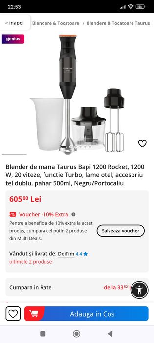 Blender Taurus Bapi 1200 Rocket complete